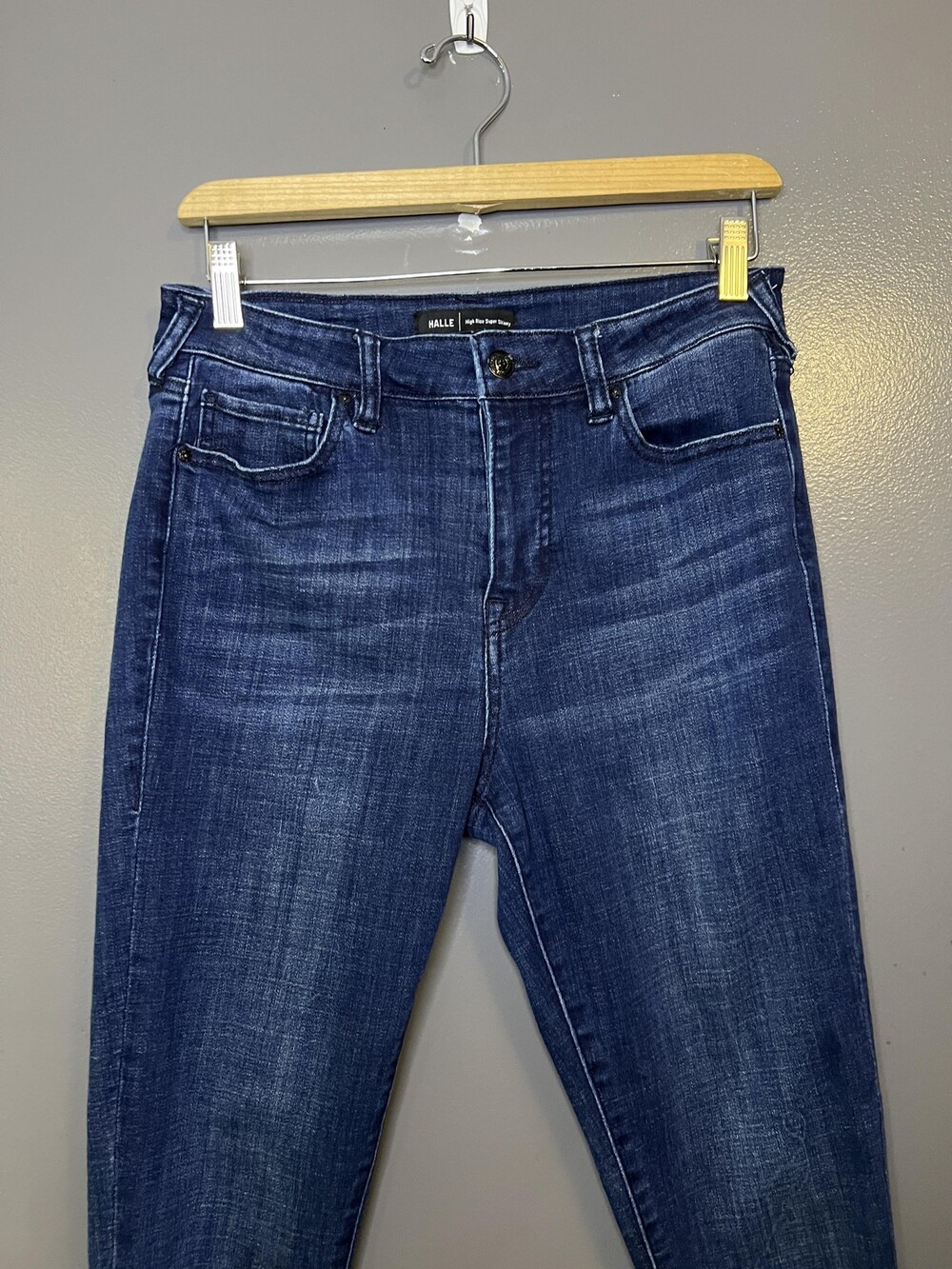 True Religion Halle High Rise Jeans Womens 28 Blue Super Skinny Stretch Denim